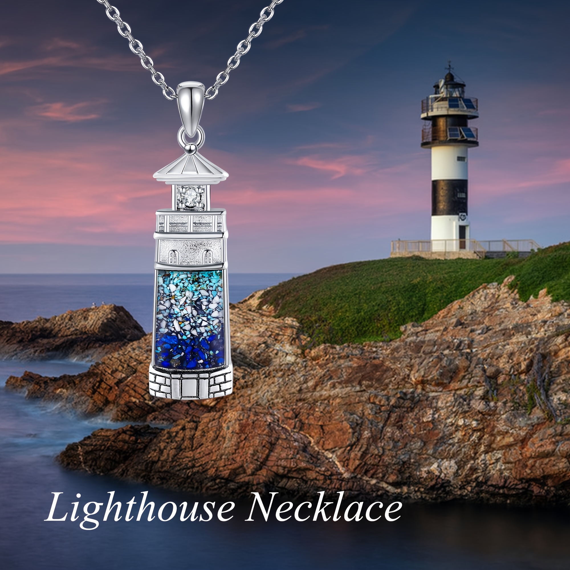 S925 Sterling Silver Lighthouse Necklace for Women